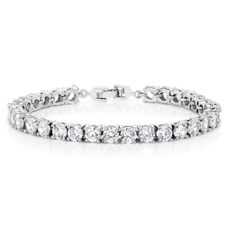 GEM STONE KING Sparkling Multi-Color Round Cubic Zirconia CZ Women's Tennis Bracelet (7.50 cttw, 7 Inch), White - Image 1